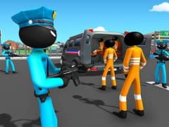 US Police Stickman Criminal Plane Transporter Game